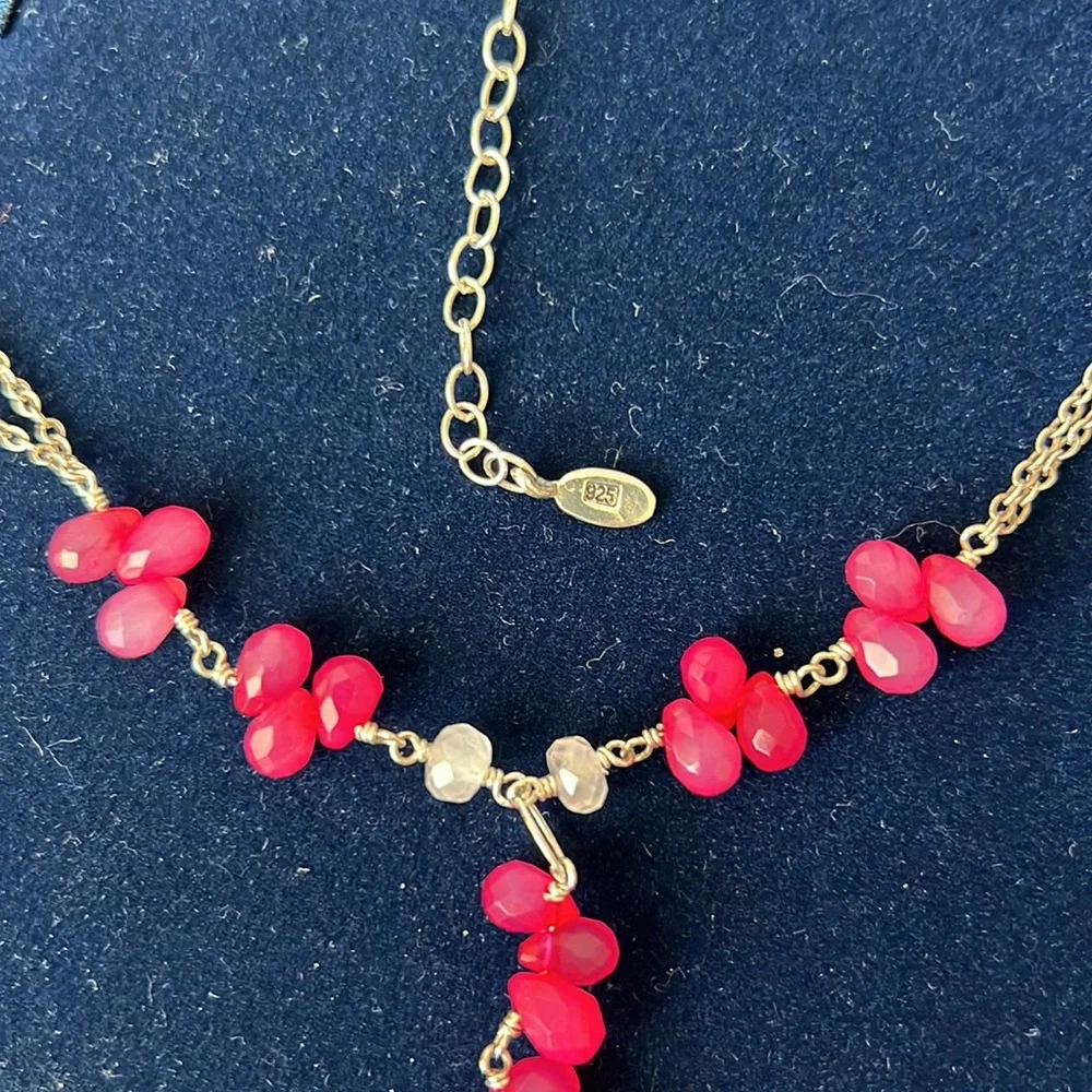 Sterling Silver Pink Pendant Necklace